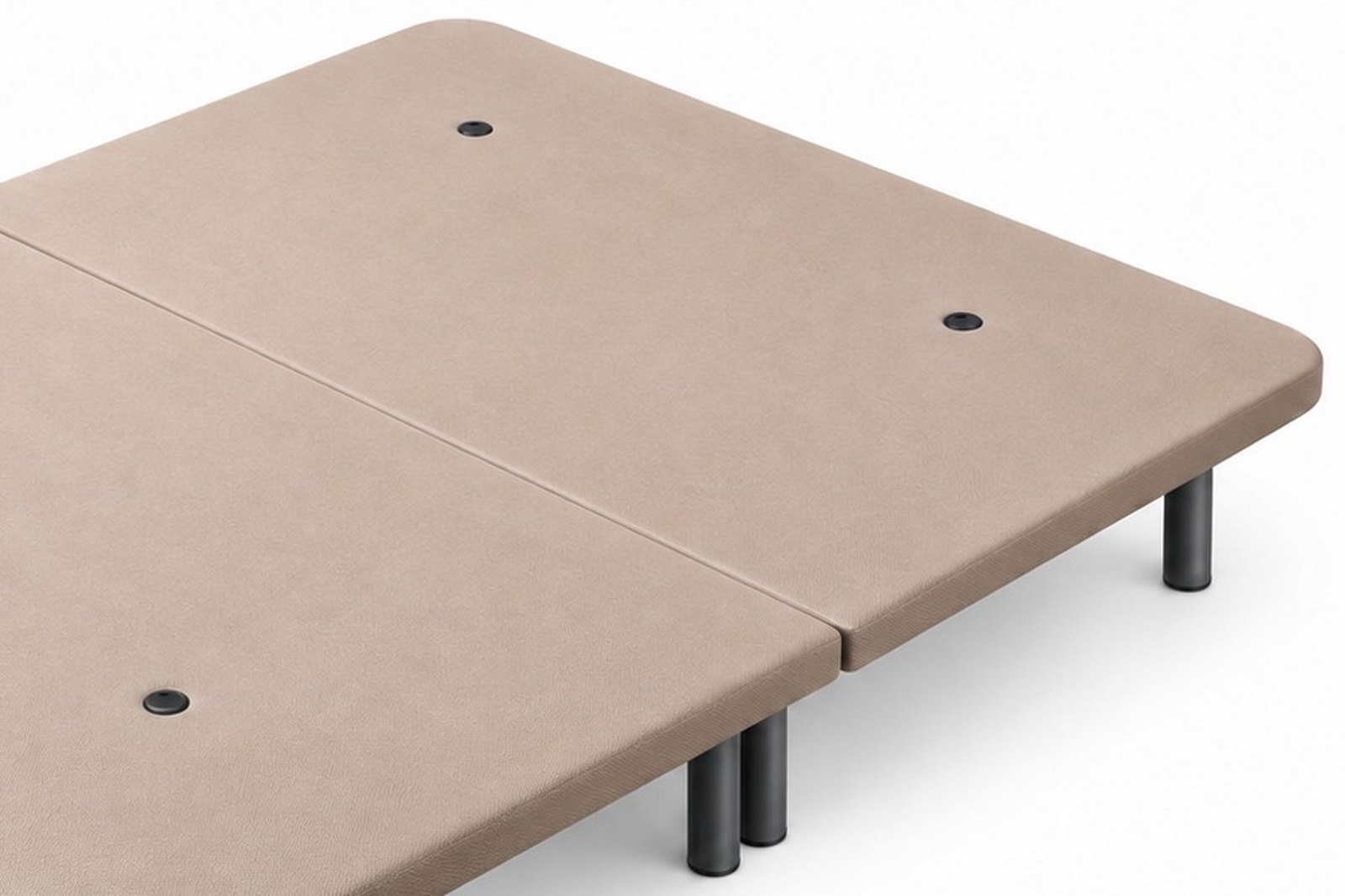 Superficie beige de la base tapizada partida con aireadores antimoho